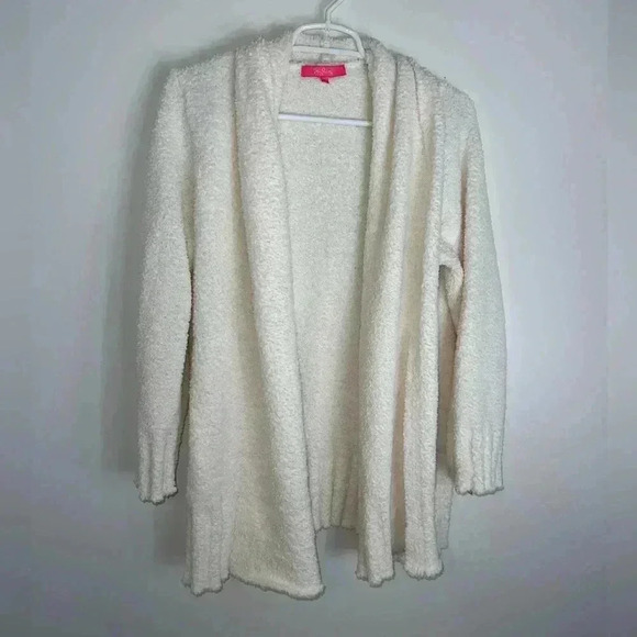 Lilly Pulitzer Basia Textured Cozy Cardigan in Coconut Cream Ivory - Picture 2 of 13